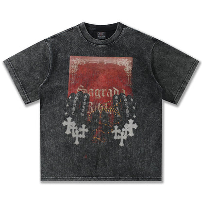 G.Z邁阿密南岸𝔾𝕣𝕠𝕦𝕟𝕕ℤ𝕖𝕣𝕠®✥南裝大佬✥ 美式嘻哈水洗重磅數男女中性Holy Code短袖上衣T-Shirt(亞洲版型)