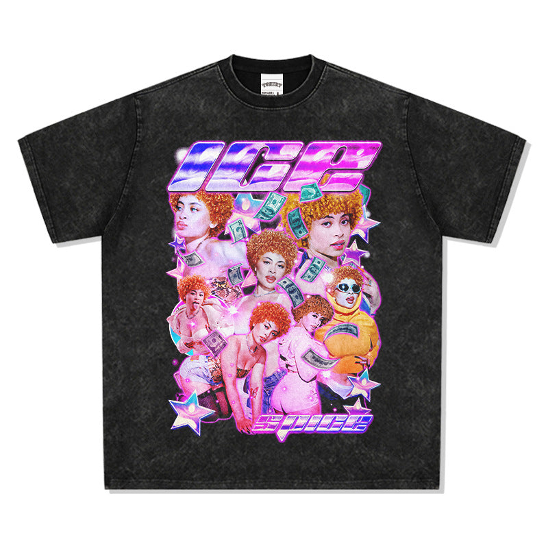 G.Z邁阿密南岸✥𝔾𝕣𝕠𝕦𝕟𝕕ℤ𝕖𝕣𝕠®✥2025年南裝大佬/美式嘻哈寬鬆重磅數Ice Spice男女中性T-Shirt上衣