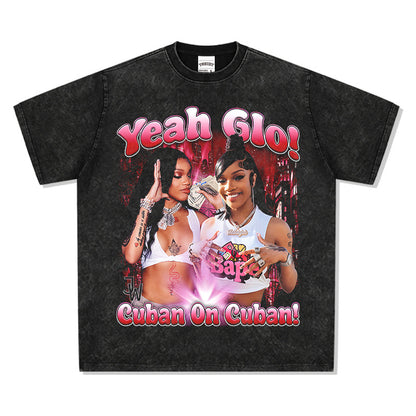 G.Z邁阿密南岸✥𝔾𝕣𝕠𝕦𝕟𝕕ℤ𝕖𝕣𝕠®✥2025年南裝大佬/美式嘻哈寬鬆重磅數GloRilla中性T-Shirt上衣