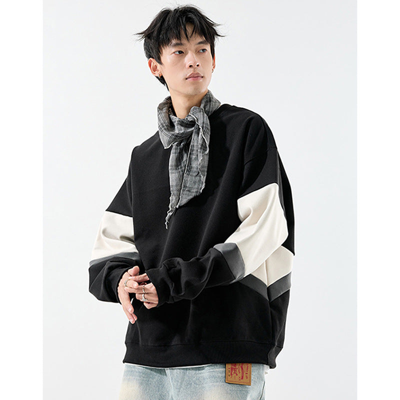 𝔾𝕣𝕠𝕦𝕟𝕕ℤ𝕖𝕣𝕠®2026年秋冬款復古寬鬆拼接圓領長袖T-SHIRT