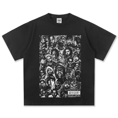 G.Z邁阿密南岸𝔾𝕣𝕠𝕦𝕟𝕕ℤ𝕖𝕣𝕠®✥南裝大佬✥ 美式嘻哈水洗重磅數男女中性經典嘻哈明星短袖上衣T-Shirt(亞洲版型)