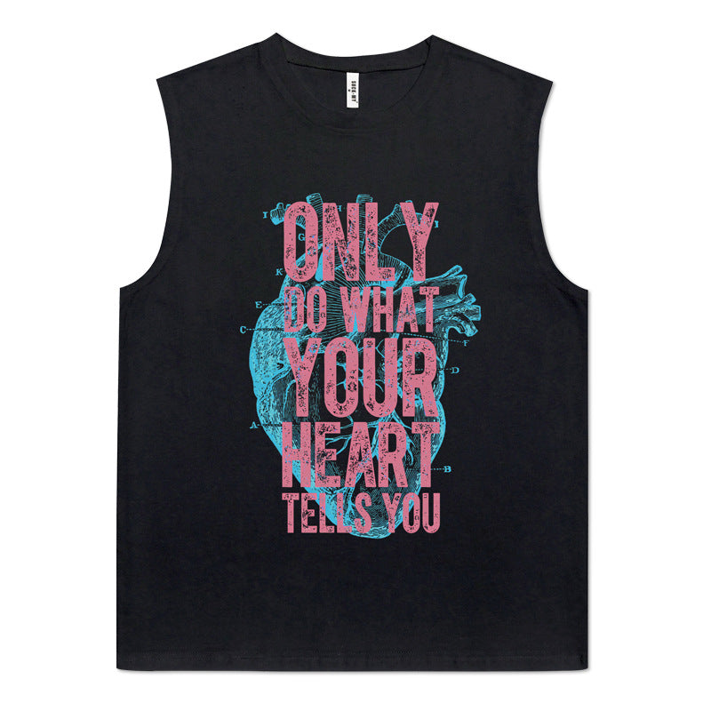 ♠ 𝔾𝕣𝕠𝕦𝕟𝕕ℤ𝕖𝕣𝕠♠美式風格夏日新款純棉跳動心臟多色坎肩無袖背心T-Shirt