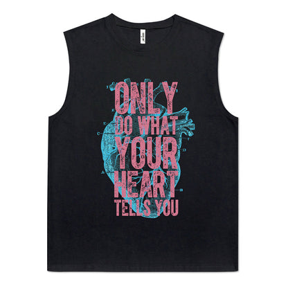 ♠ 𝔾𝕣𝕠𝕦𝕟𝕕ℤ𝕖𝕣𝕠♠美式風格夏日新款純棉跳動心臟多色坎肩無袖背心T-Shirt