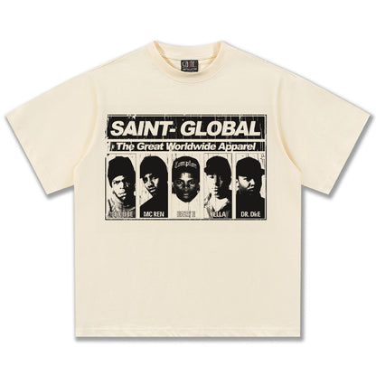 G.Z邁阿密南岸𝔾𝕣𝕠𝕦𝕟𝕕ℤ𝕖𝕣𝕠®✥南裝大佬✥ 美式嘻哈水洗重磅數男女中性N.W.A短袖上衣T-Shirt(亞洲版型)