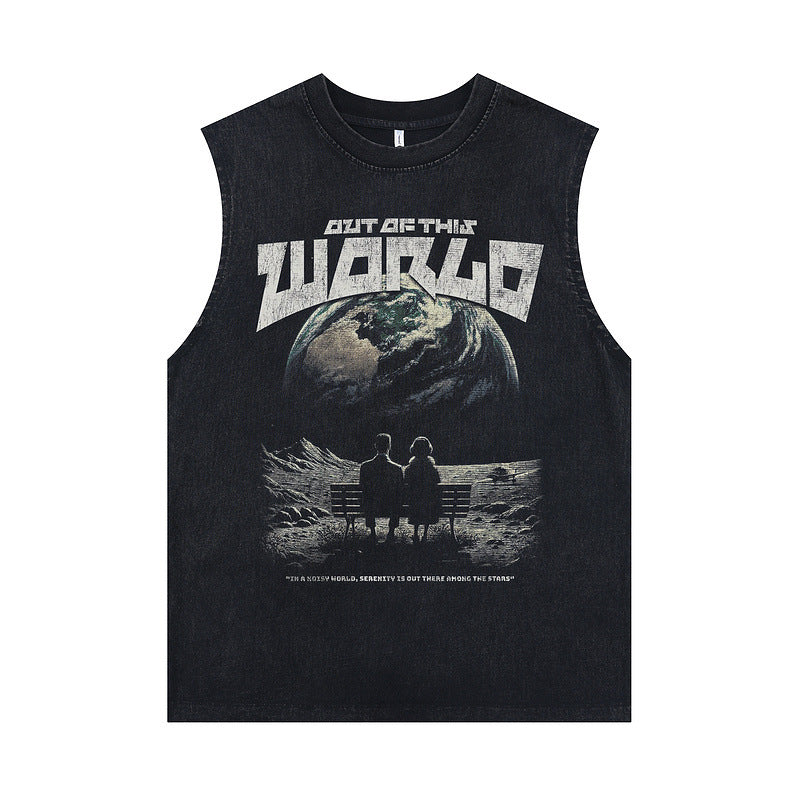 ♠𝔾𝕣𝕠𝕦𝕟𝕕ℤ𝕖𝕣𝕠♠美式風格夏日新款水洗破壞厚磅多款式圖片C區坎肩無袖背心