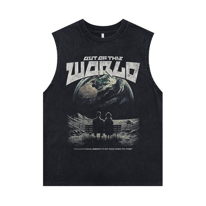 ♠𝔾𝕣𝕠𝕦𝕟𝕕ℤ𝕖𝕣𝕠♠美式風格夏日新款水洗破壞厚磅多款式圖片C區坎肩無袖背心