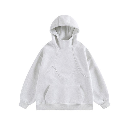 𝔾𝕣𝕠𝕦𝕟𝕕ℤ𝕖𝕣𝕠®2026年秋冬款復古寬鬆拼中領面罩連帽長袖T-SHIRT