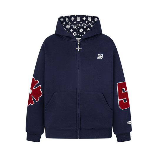 𝔾𝕣𝕠𝕦𝕟𝕕ℤ𝕖𝕣𝕠®2026年秋冬款新款經典復古老花數字連帽夾克外套 4色