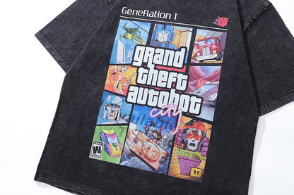 G.Z邁阿密南岸𝔾𝕣𝕠𝕦𝕟𝕕ℤ𝕖𝕣𝕠®✥２０２５✥ 南裝大佬/美式嘻哈水洗重磅數G1變形金剛男女中性T-Shirt上衣TKP