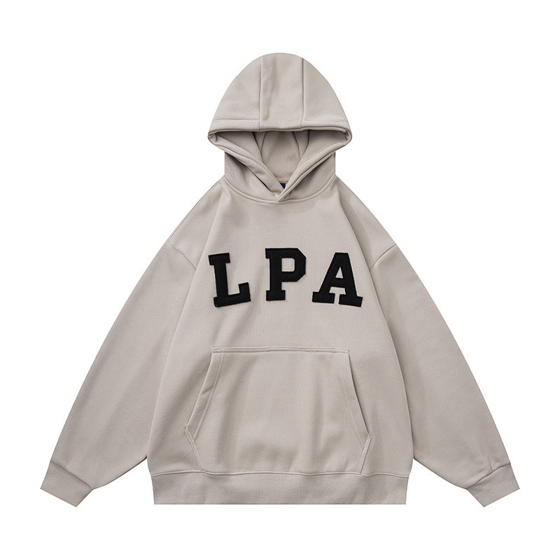 𝔾𝕣𝕠𝕦𝕟𝕕ℤ𝕖𝕣𝕠®2026年秋冬款復古新款厚磅數貼布字母連帽長袖T-shrit 3色