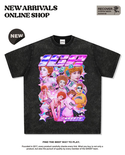 G.Z邁阿密南岸✥𝔾𝕣𝕠𝕦𝕟𝕕ℤ𝕖𝕣𝕠®✥2025年南裝大佬/美式嘻哈寬鬆重磅數Ice Spice男女中性T-Shirt上衣