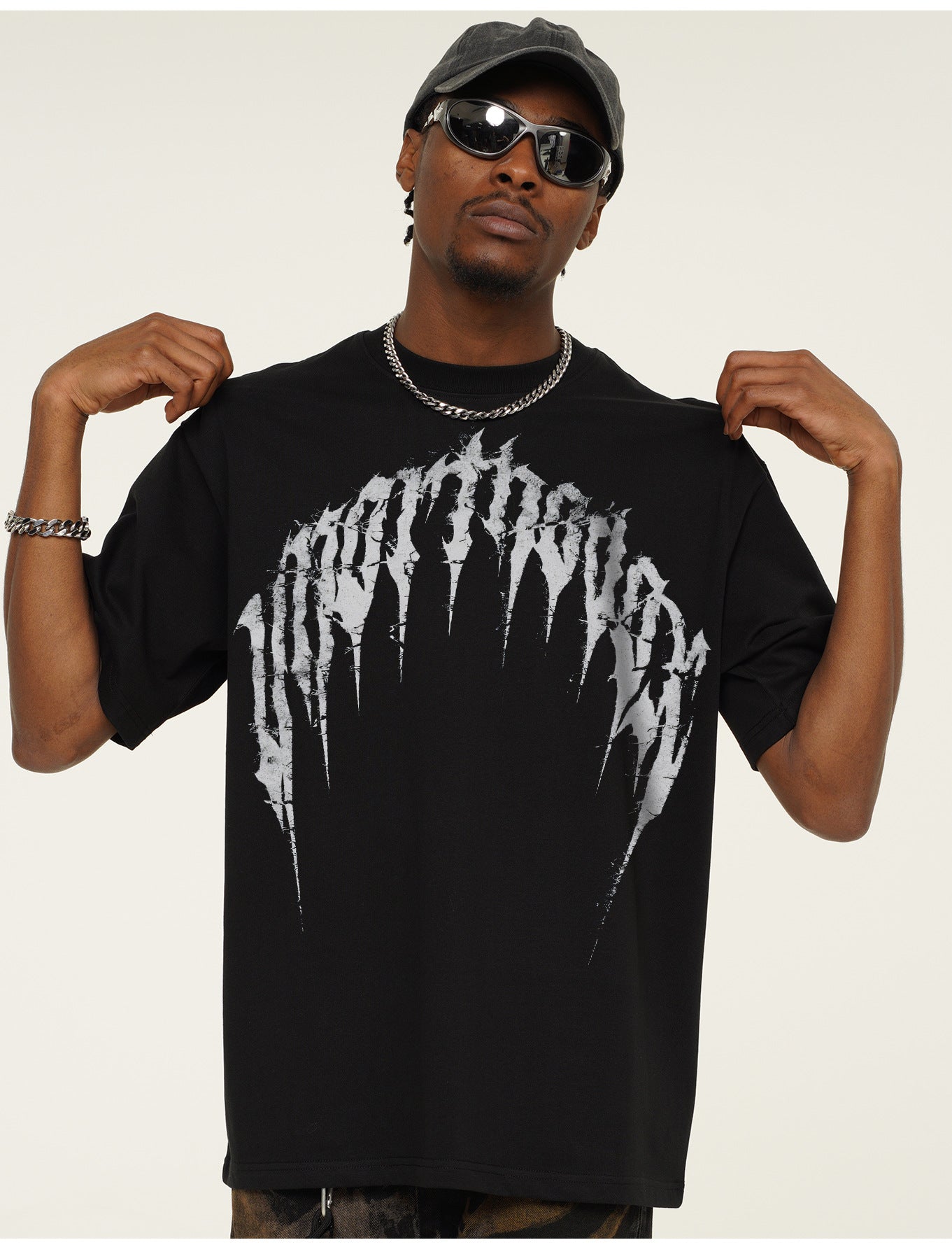 G.Z邁阿密南岸𝔾𝕣𝕠𝕦𝕟𝕕ℤ𝕖𝕣𝕠®✥南裝大佬✥ 美式嘻哈水洗重磅數男女中性荊棘文字短袖上衣T-Shirt(亞洲版型)