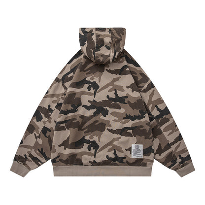 𝔾𝕣𝕠𝕦𝕟𝕕ℤ𝕖𝕣𝕠®2026年秋冬款復古新款厚磅數連帽迷彩長袖T-shrit 2色