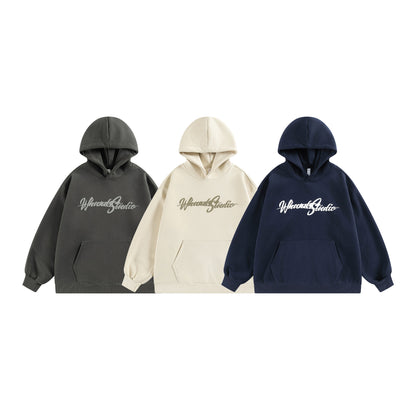 𝔾𝕣𝕠𝕦𝕟𝕕ℤ𝕖𝕣𝕠®2026年秋冬款復古發泡字母寬鬆連帽長袖大學T-SHIRT