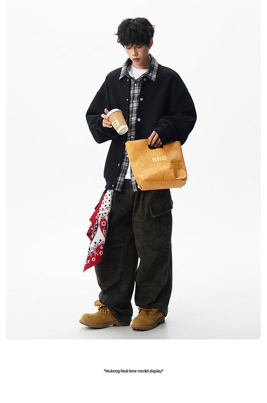 𝔾𝕣𝕠𝕦𝕟𝕕ℤ𝕖𝕣𝕠®2026年秋冬款復古假兩件式立領百搭棒球夾克外套