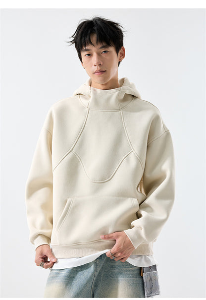 𝔾𝕣𝕠𝕦𝕟𝕕ℤ𝕖𝕣𝕠®2026年秋冬款復古寬鬆拼中領面罩連帽長袖T-SHIRT