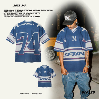 ☠𝔾𝕣𝕠𝕦𝕟𝕕ℤ𝕖𝕣𝕠®♛GZ嘻哈♛2025年SS-美式新款西海岸74透氣短袖球衣T-Shirt上衣