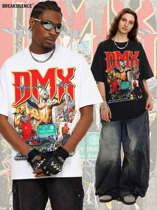 G.Z邁阿密南岸𝔾𝕣𝕠𝕦𝕟𝕕ℤ𝕖𝕣𝕠®✥南裝大佬✥ 美式嘻哈水洗重磅數男女中性DMX短袖上衣T-Shirt(亞洲版型)