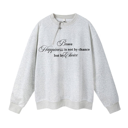 𝔾𝕣𝕠𝕦𝕟𝕕ℤ𝕖𝕣𝕠®2026年秋冬款新款不規則斜口拉鍊圓領長袖上衣T-shrit