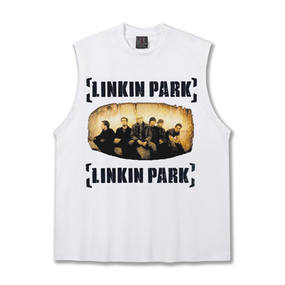 G.Z邁阿密南岸𝔾𝕣𝕠𝕦𝕟𝕕ℤ𝕖𝕣𝕠®✥南裝大佬✥ 美式嘻哈水洗重磅數男女中性Linkin Park坎肩背心亞洲版型)