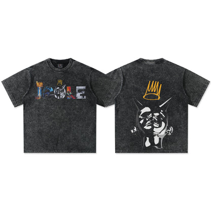 G.Z邁阿密南岸𝔾𝕣𝕠𝕦𝕟𝕕ℤ𝕖𝕣𝕠®✥南裝大佬✥ 美式嘻哈水洗重磅數男女中性J.COLE短袖上衣T-Shirt(亞洲版型)