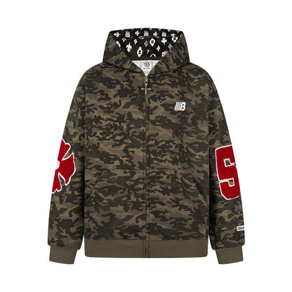 𝔾𝕣𝕠𝕦𝕟𝕕ℤ𝕖𝕣𝕠®2026年秋冬款新款經典復古老花數字連帽夾克外套 4色