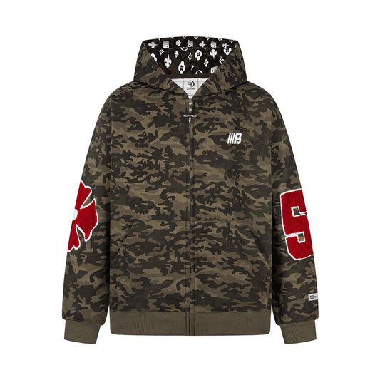 𝔾𝕣𝕠𝕦𝕟𝕕ℤ𝕖𝕣𝕠®2026年秋冬款新款經典復古老花數字連帽夾克外套 4色