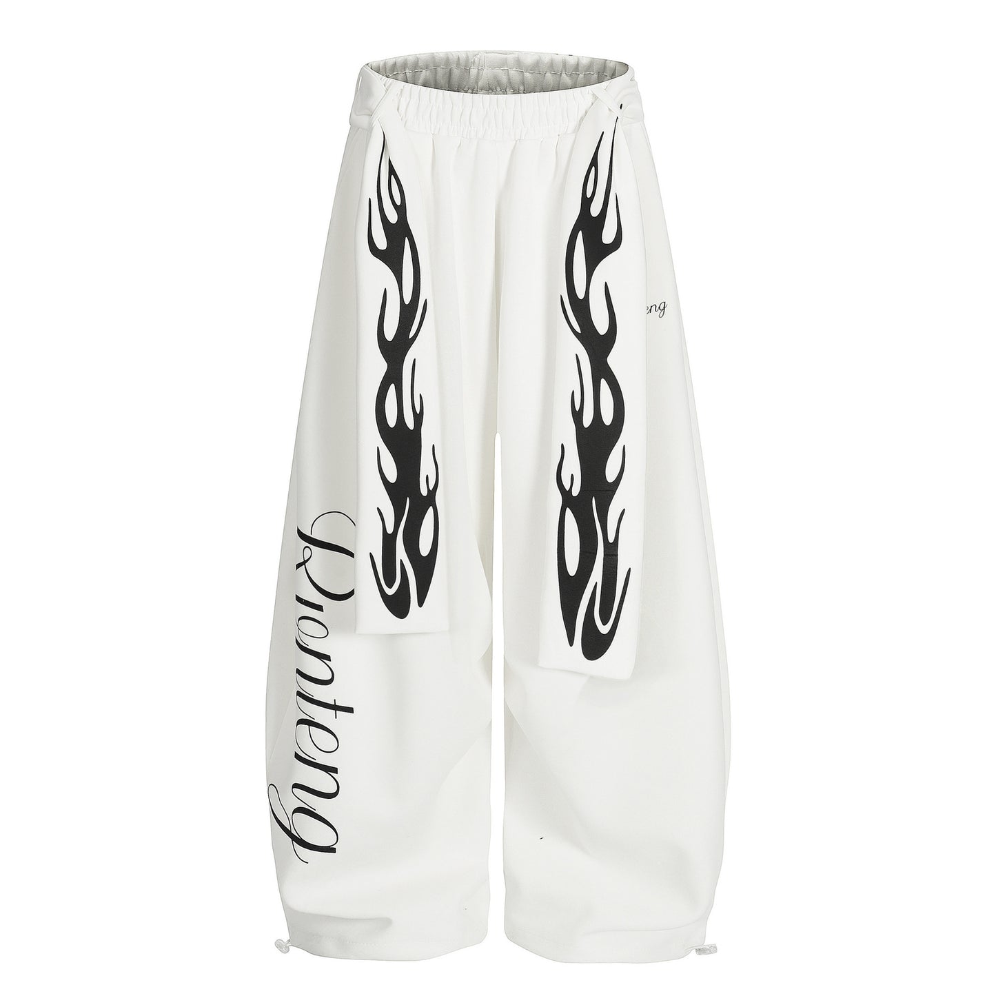 𝔾𝕣𝕠𝕦𝕟𝕕ℤ𝕖𝕣𝕠®2026年秋冬款嘻哈新款火焰腰帶束口彎刀運動長褲