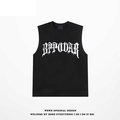 ♠𝔾𝕣𝕠𝕦𝕟𝕕ℤ𝕖𝕣𝕠♠美式風格夏日新款棉質無限符號大尺寸無袖背心