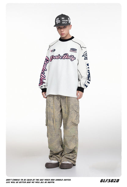 𝔾𝕣𝕠𝕦𝕟𝕕ℤ𝕖𝕣𝕠®2026年秋冬款網眼字母球衣圓領長袖上衣T-SHIRT