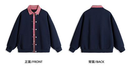 𝔾𝕣𝕠𝕦𝕟𝕕ℤ𝕖𝕣𝕠®2026年秋冬款復古假兩件式立領百搭棒球夾克外套