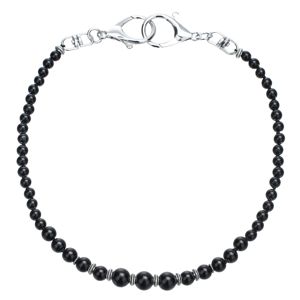 Flexing精品✥𝔾𝕣𝕠𝕦𝕟𝕕ℤ𝕖𝕣𝕠®✥歐美嘻哈設計感黑瑪瑙串珠個性褲腰鏈