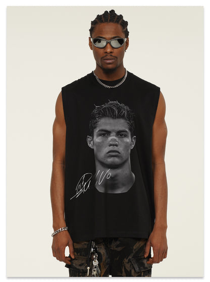 G.Z邁阿密南岸𝔾𝕣𝕠𝕦𝕟𝕕ℤ𝕖𝕣𝕠®✥南裝大佬✥ 美式嘻哈水洗重磅數男女中性C.羅納度坎肩背心亞洲版型)