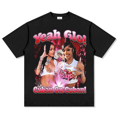 G.Z邁阿密南岸✥𝔾𝕣𝕠𝕦𝕟𝕕ℤ𝕖𝕣𝕠®✥2025年南裝大佬/美式嘻哈寬鬆重磅數GloRilla中性T-Shirt上衣