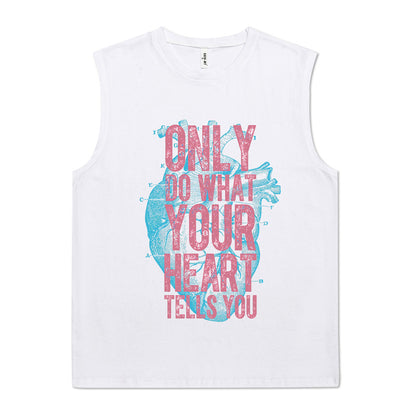 ♠ 𝔾𝕣𝕠𝕦𝕟𝕕ℤ𝕖𝕣𝕠♠美式風格夏日新款純棉跳動心臟多色坎肩無袖背心T-Shirt