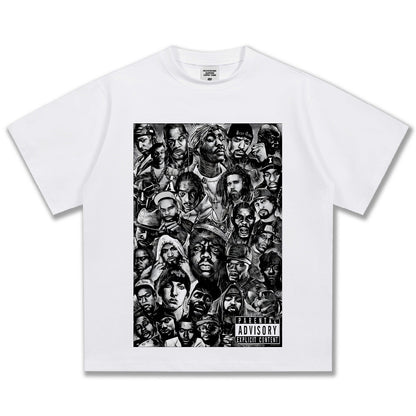 G.Z邁阿密南岸𝔾𝕣𝕠𝕦𝕟𝕕ℤ𝕖𝕣𝕠®✥南裝大佬✥ 美式嘻哈水洗重磅數男女中性經典嘻哈明星短袖上衣T-Shirt(亞洲版型)