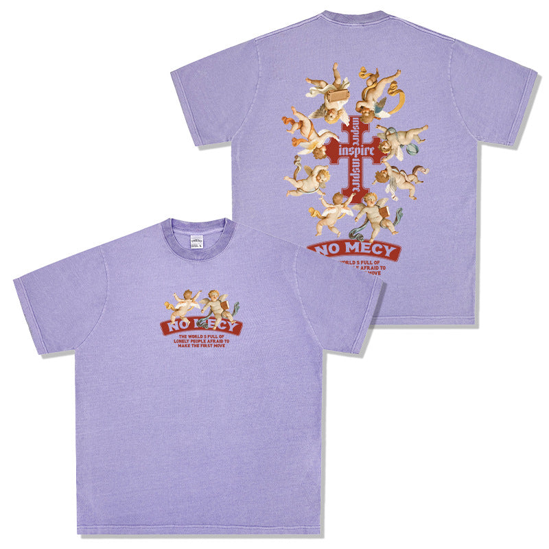 G.Z邁阿密南岸✥𝔾𝕣𝕠𝕦𝕟𝕕ℤ𝕖𝕣𝕠®✥2025年南裝大佬/美式嘻哈寬鬆重磅數No Mecy天使男女中性T-Shirt上衣