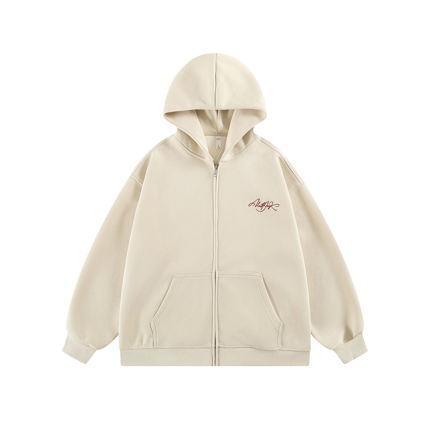 𝔾𝕣𝕠𝕦𝕟𝕕ℤ𝕖𝕣𝕠®2026年秋冬款經典復古草寫字母連帽拉練長袖情侶夾克外套