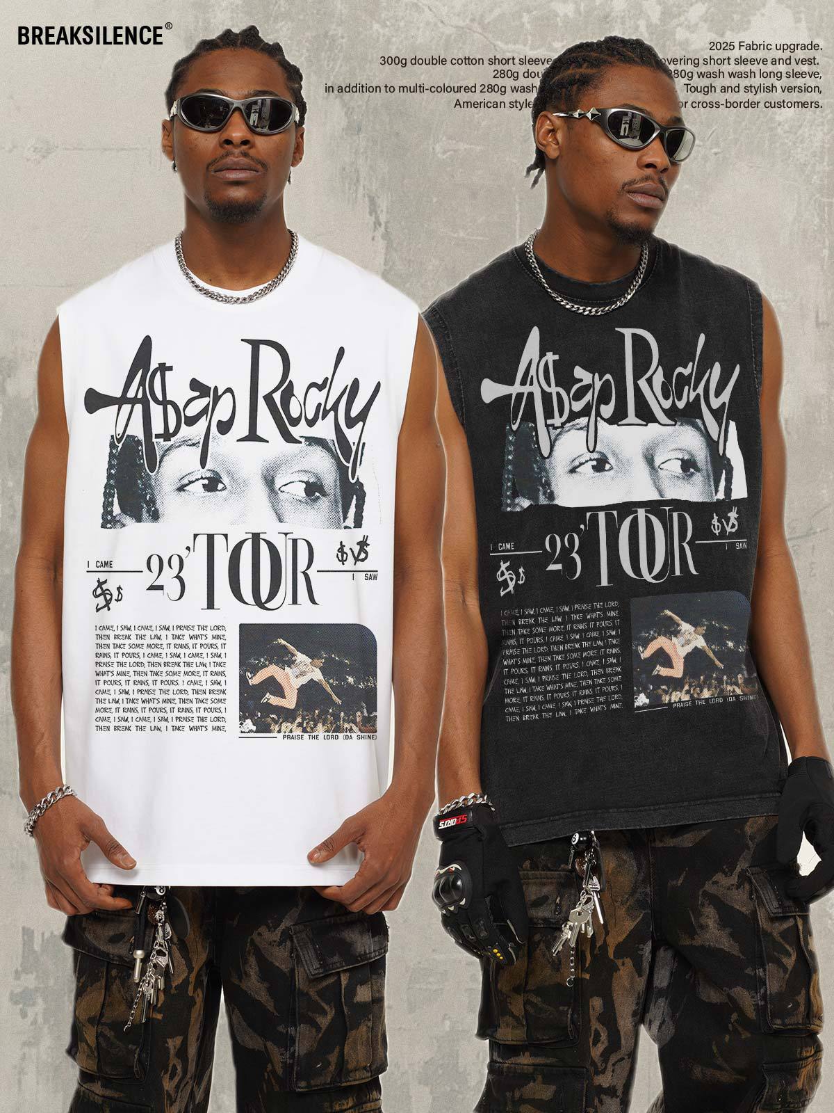 G.Z邁阿密南岸𝔾𝕣𝕠𝕦𝕟𝕕ℤ𝕖𝕣𝕠®✥南裝大佬✥ 美式嘻哈水洗重磅數男女中性ASAP ROCKY坎肩背心亞洲版型)