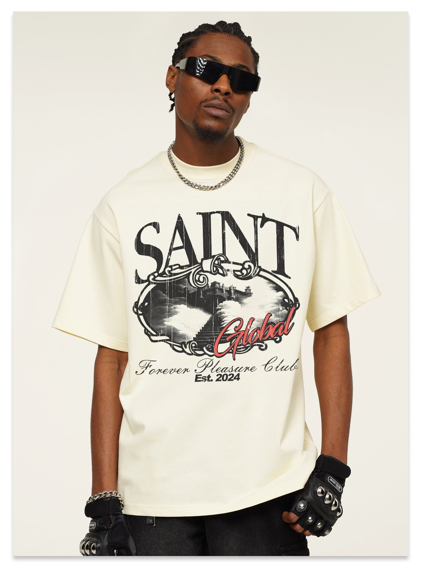 G.Z邁阿密南岸𝔾𝕣𝕠𝕦𝕟𝕕ℤ𝕖𝕣𝕠®✥南裝大佬✥ 美式嘻哈水洗重磅數男女中性Saint短袖上衣T-Shirt(亞洲版型)