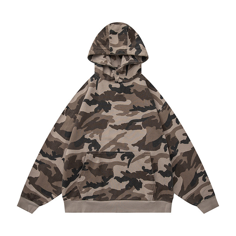 𝔾𝕣𝕠𝕦𝕟𝕕ℤ𝕖𝕣𝕠®2026年秋冬款復古新款厚磅數連帽迷彩長袖T-shrit 2色