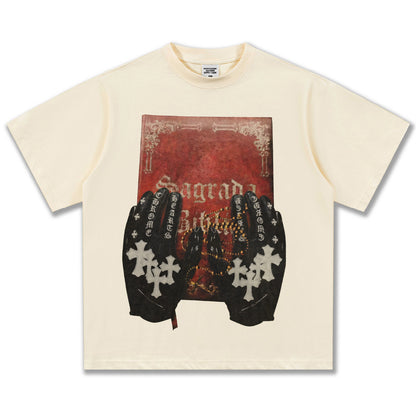 G.Z邁阿密南岸𝔾𝕣𝕠𝕦𝕟𝕕ℤ𝕖𝕣𝕠®✥南裝大佬✥ 美式嘻哈水洗重磅數男女中性Holy Code短袖上衣T-Shirt(亞洲版型)