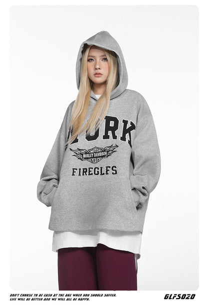 𝔾𝕣𝕠𝕦𝕟𝕕ℤ𝕖𝕣𝕠®2026年秋冬款經典字母連帽長袖大學上衣T-SHIRT