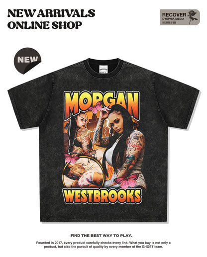 G.Z邁阿密南岸✥𝔾𝕣𝕠𝕦𝕟𝕕ℤ𝕖𝕣𝕠®✥2025年南裝大佬/美式嘻哈寬鬆重磅數MorganWestbrooks男女中性T-Shirt上衣