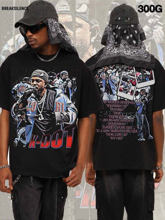 G.Z邁阿密南岸𝔾𝕣𝕠𝕦𝕟𝕕ℤ𝕖𝕣𝕠®✥南裝大佬✥ 美式嘻哈水洗重磅數男女中性Super Bowl Kendrick短袖上衣T-Shirt(亞洲版型)