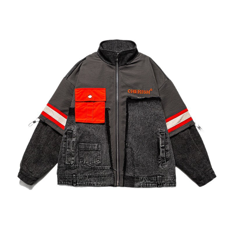 🔥𝔾𝕣𝕠𝕦𝕟𝕕⇔ℤ𝕖𝕣𝕠®25-26年秋冬新款vintag經典復古立領口袋夾克牛仔外套