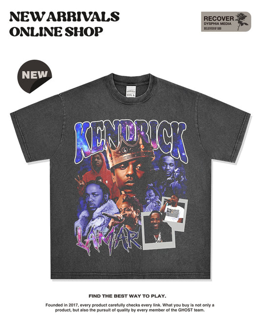 G.Z邁阿密南岸✥𝔾𝕣𝕠𝕦𝕟𝕕ℤ𝕖𝕣𝕠®✥2025年南裝大佬/美式嘻哈寬鬆重磅數Kendrick男女中性T-Shirt上衣