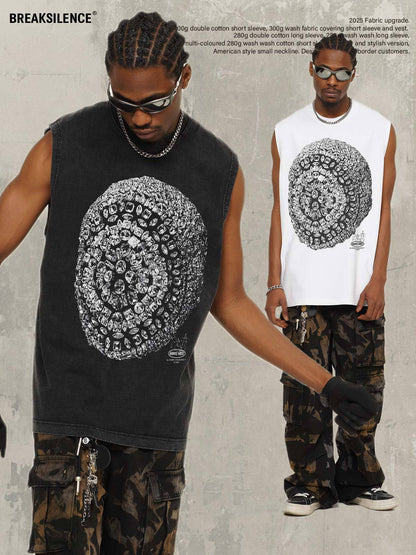 G.Z邁阿密南岸𝔾𝕣𝕠𝕦𝕟𝕕ℤ𝕖𝕣𝕠®✥南裝大佬✥ 美式嘻哈水洗重磅數男女中性kanye west坎肩背心亞洲版型)