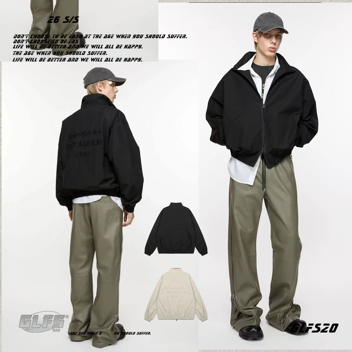 𝔾𝕣𝕠𝕦𝕟𝕕ℤ𝕖𝕣𝕠®2026年秋冬款復古防風立領刺繡雙層寬鬆夾克外套