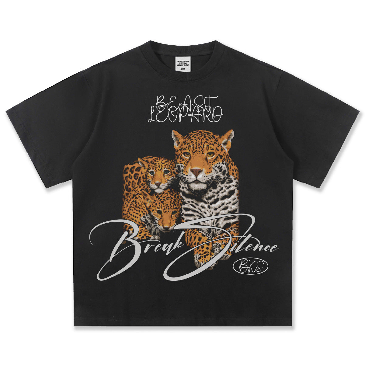 G.Z邁阿密南岸𝔾𝕣𝕠𝕦𝕟𝕕ℤ𝕖𝕣𝕠®✥南裝大佬✥ 美式嘻哈水洗重磅數男女中性油畫美洲豹短袖上衣T-Shirt(亞洲版型)